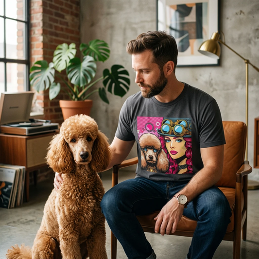 Poodle pink steam punk girl shirt T-Shirt Printify