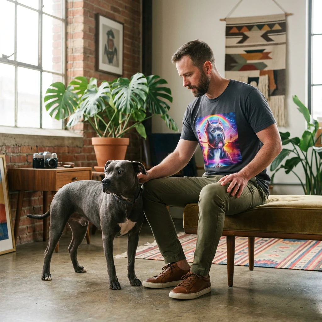 Pit Bull pretty rainbow shirt T-Shirt Printify