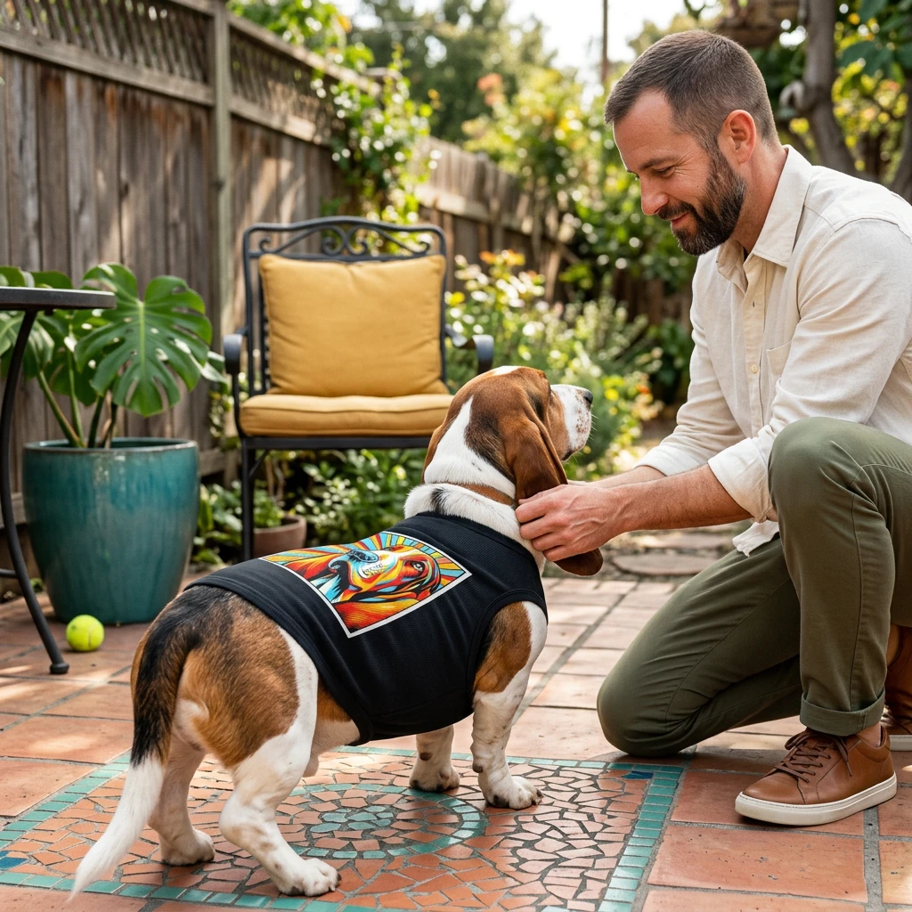 Pet Tank Top Basset Hound Dog Shirt With Classic Droopy Ears Charm For Dog Lovers Pets Printify