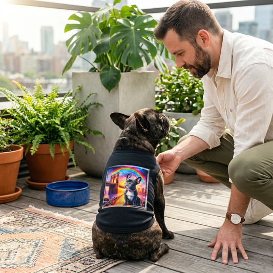 French Bulldog Pet Tank Top With San Francisco Bridge Design For Chic Comfort And Great Fit Pets Printify