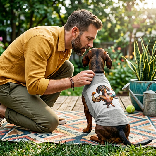 Dachshund Muscle Man Pet Tank Top T Shirt For Dogs Dog Lovers Breathable Comfortable Apparel Pets Printify