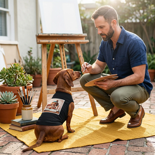 Dachshund Pet Tank Top Shirt With Newspaper Reading Design Cute Dog Tee For Small Breeds Pets Printify