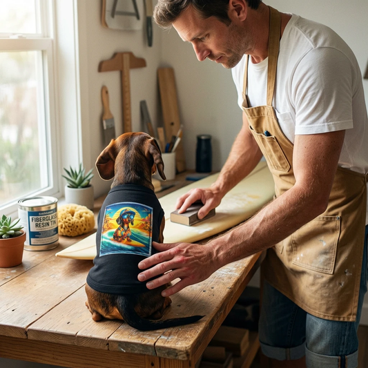 Dachshund Surfer Dude Pet Tank Top Dog Shirt Beachwear Summer Surf Style For Dogs Pets Printify