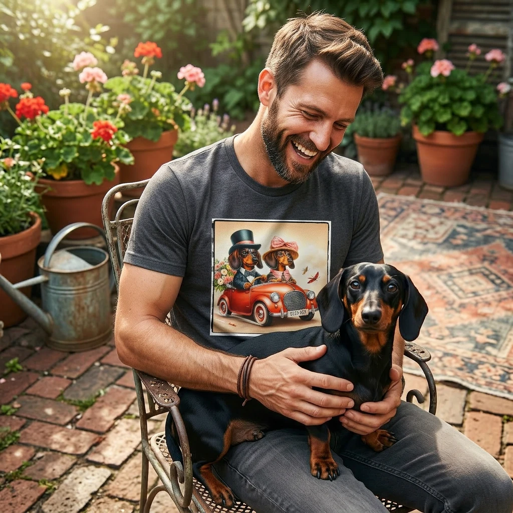 Wacky Dachshund roaring 20s couple T-Shirt Printify