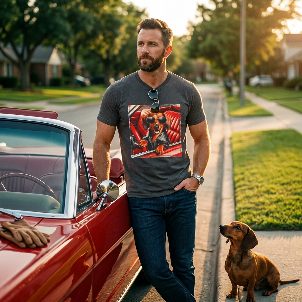 Wacky Dachshund Grease Lightning T Shirt For Dog Lovers Unisex Funny Gift Idea Premium Quality T-Shirt Printify