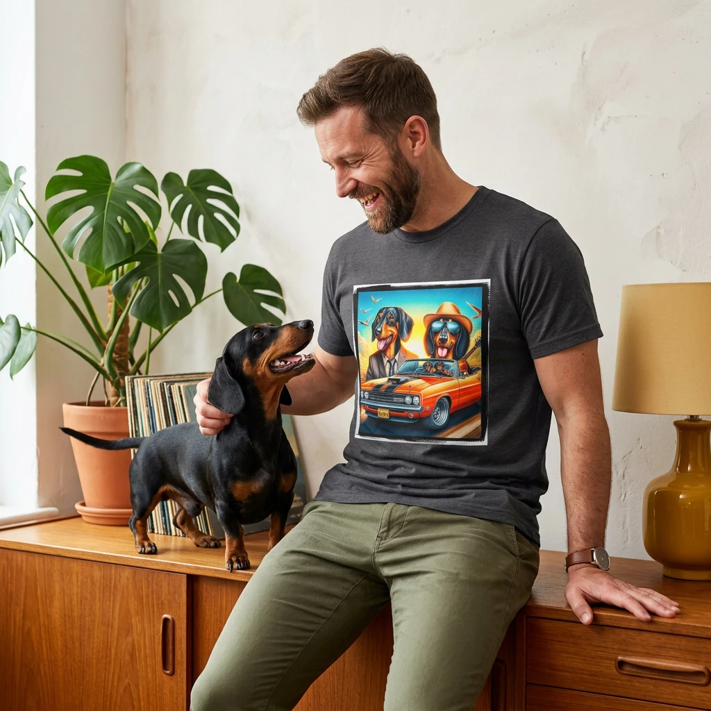 Wacky Dachshund Family Fun T Shirt For Dog Lovers Cute Silhouette Design Gift Idea T-Shirt Printify