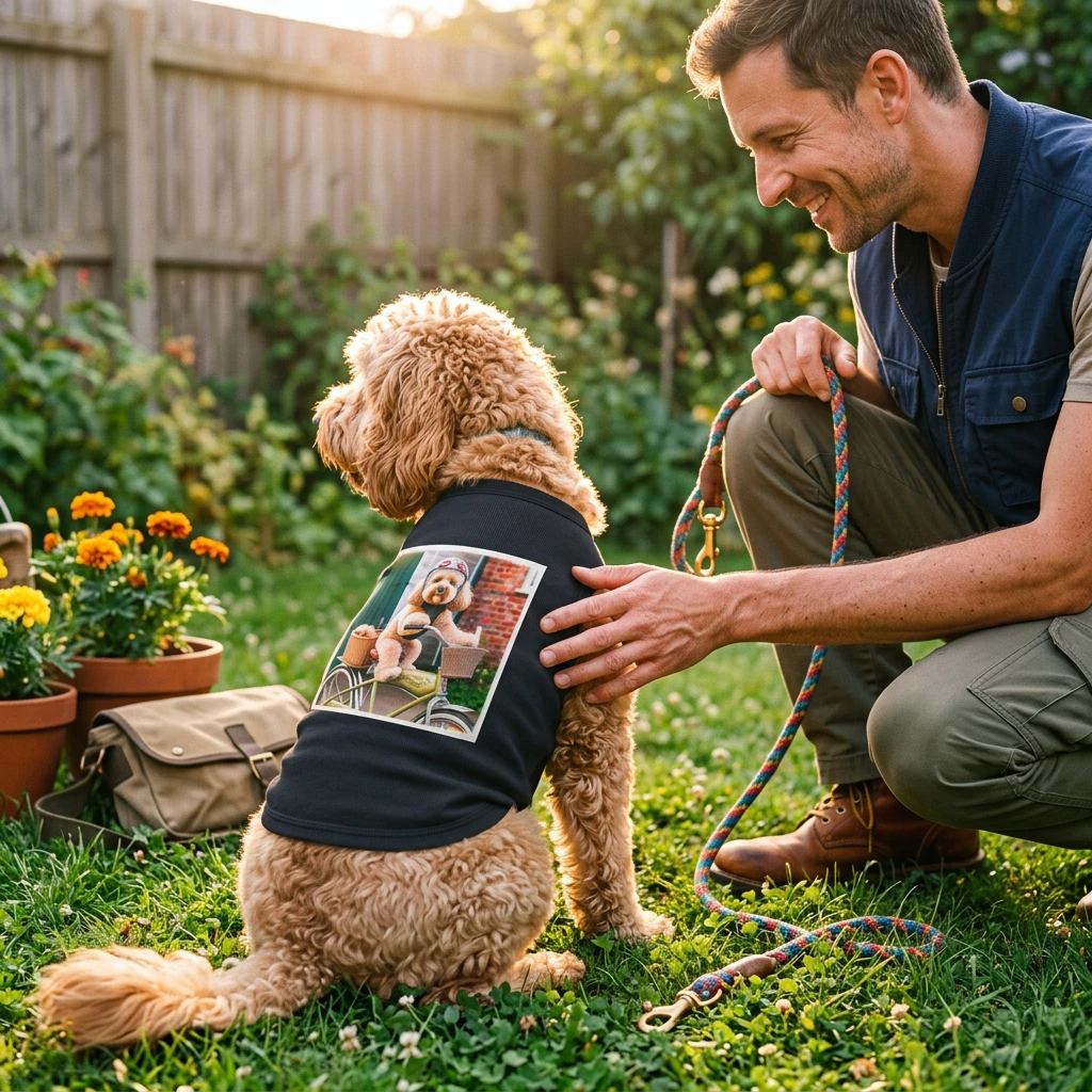 Pet Tank Top For Cockapoo Sunny Biking Design Lightweight Breathable Dog Apparel For Outdoor Adventures Pets Printify