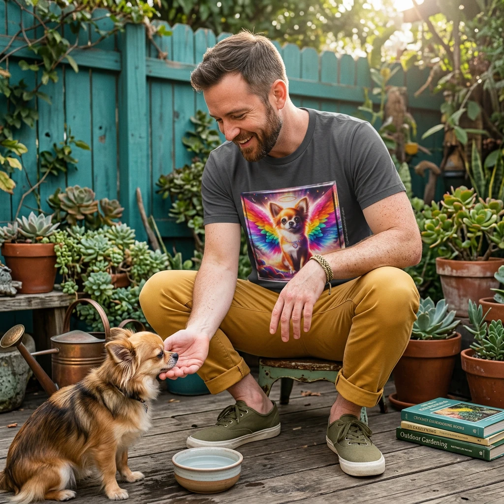Chihuahua Colorful Angel T Shirt For Dogs Cute Chihuahua Tee With Playful Angel Design T-Shirt Printify