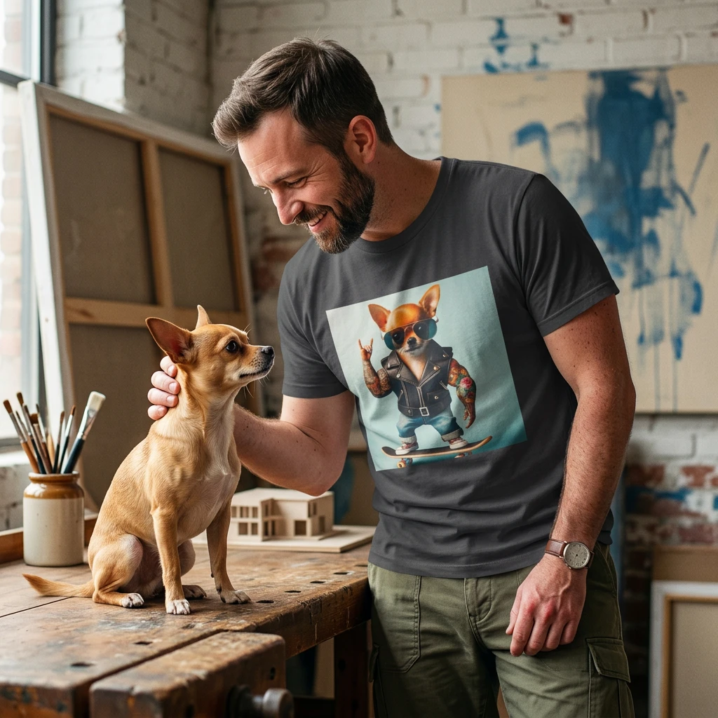 Chihuahua Skateboarding T Shirt For Dog Lovers Funny Cute Small Dog Apparel The Perfect Gift For Chihuahua Fans T-Shirt Printify