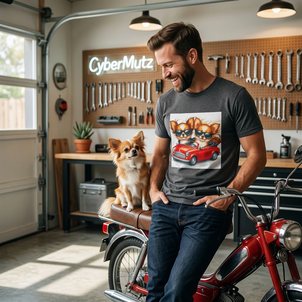 Chihuahua driving t shirt T-Shirt Printify