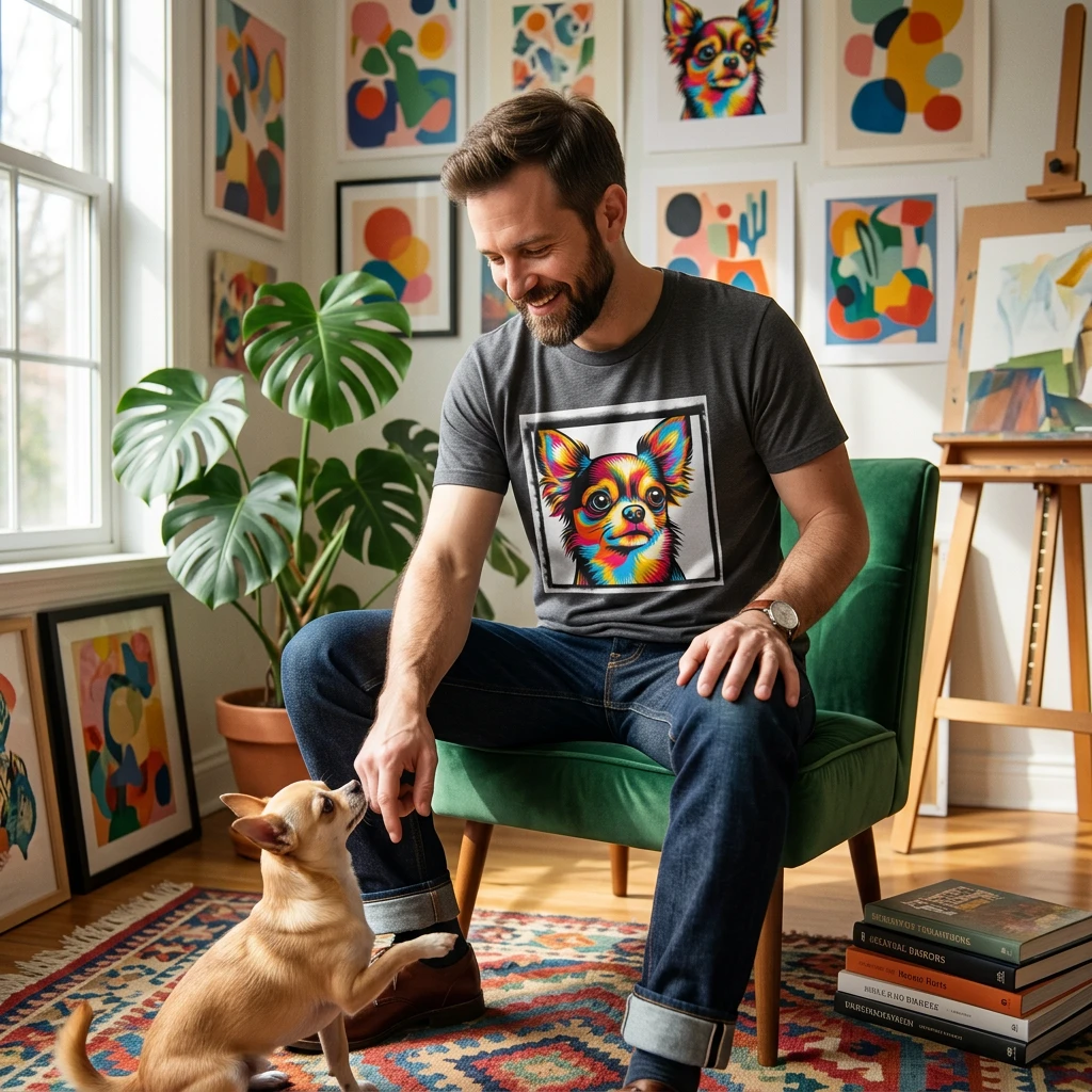 Chihuahua Colors T Shirt For Dog Lovers Colorful Chihuahua Graphic Tee Celebrating The Smallest Dog Breed T-Shirt Printify