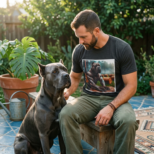 Cane Corso Muscle Dog In Field T Shirt Tee Italian Guard Dog Apparel For Strength And Pride T-Shirt Printify