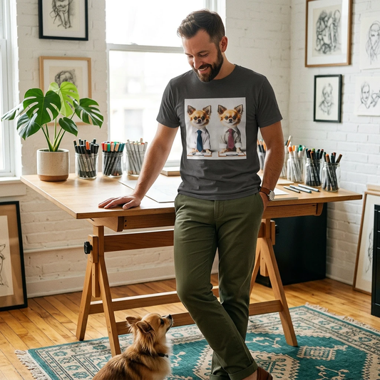 Chihuahua Businessmen T Shirt Cute Tiny Dog Breed Tee For Dog Lovers Gift And Humorous Office Wear T-Shirt Printify