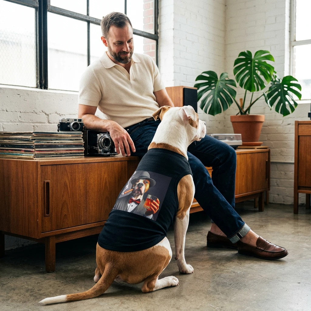 Pet Tank Top Pit Bull smoking 🚬 Pets Printify