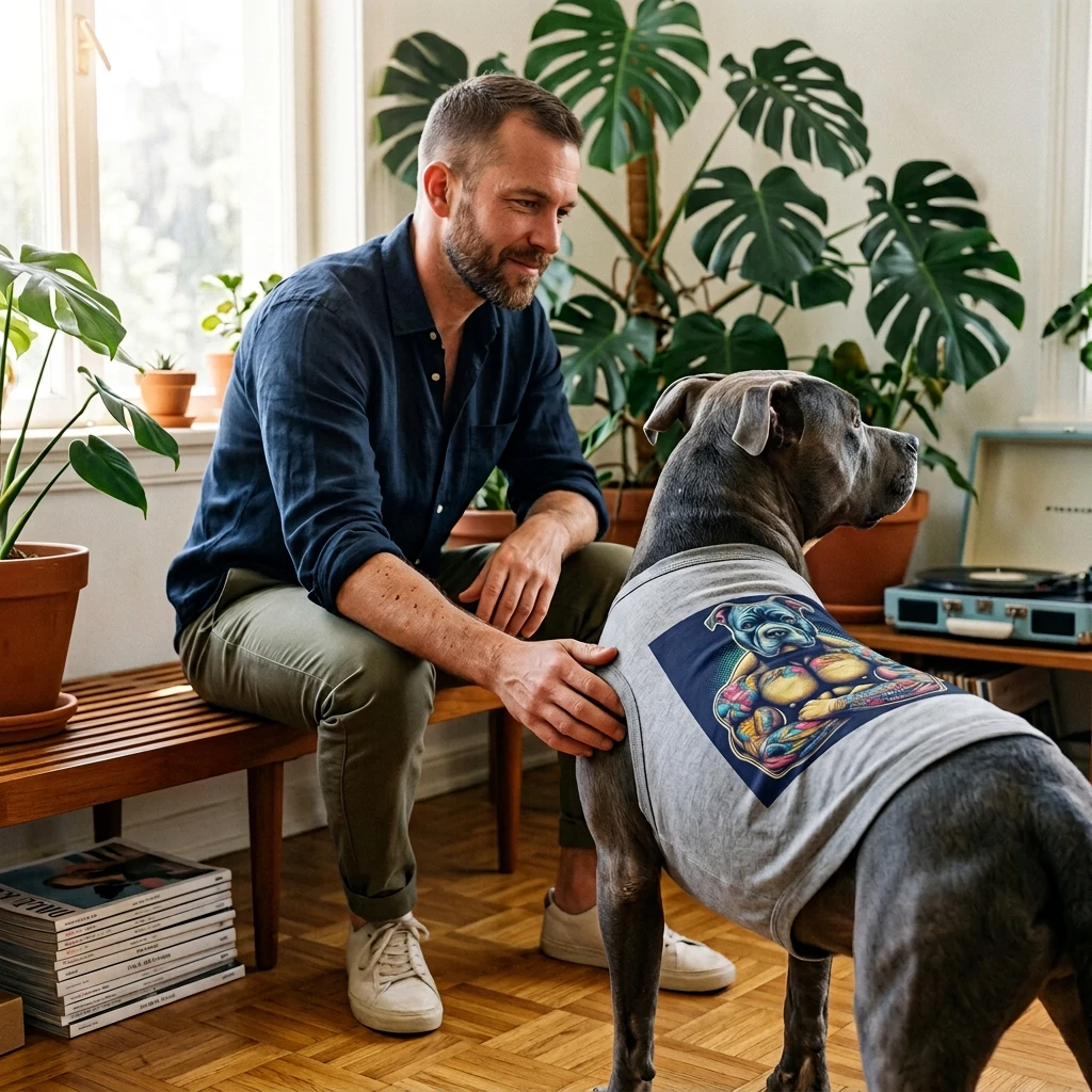 Pet Tank Top Pit Bull gym guy shirt Pets Printify