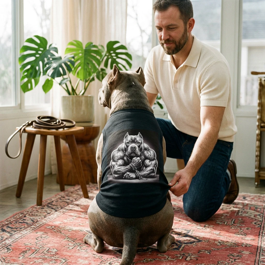 Pet Tank Top Pit Bull gym rat Pets Printify