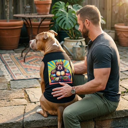 Pet Tank Top Pit Bull big guy Pets Printify