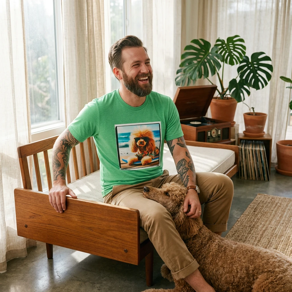 Poodle 80s surfer shirt T-Shirt Printify