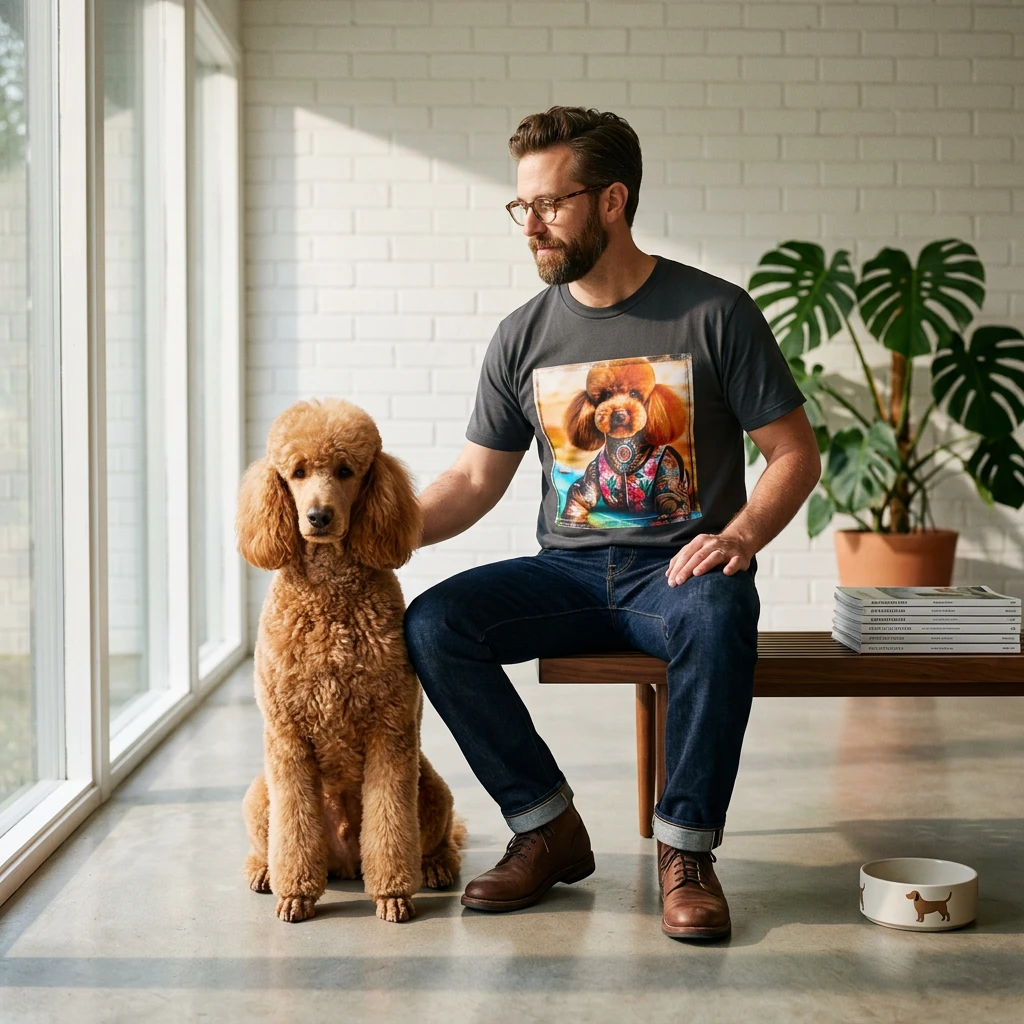 Poodle surfer queen t shirt T-Shirt Printify