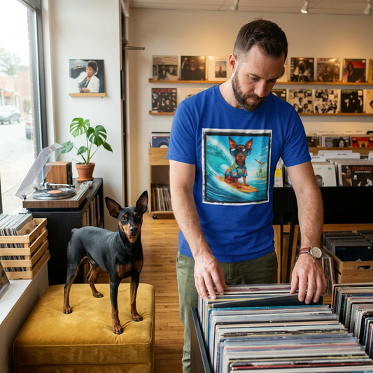 Min Pin T-Shirt blue waves T-Shirt Printify