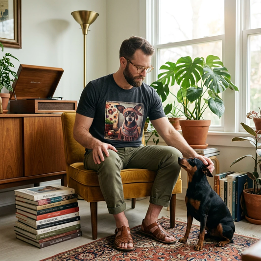 Min Pin T-Shirt hippie girl T-Shirt Printify