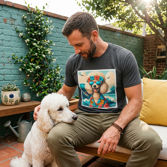 Poodle surfer puppy T-Shirt Printify