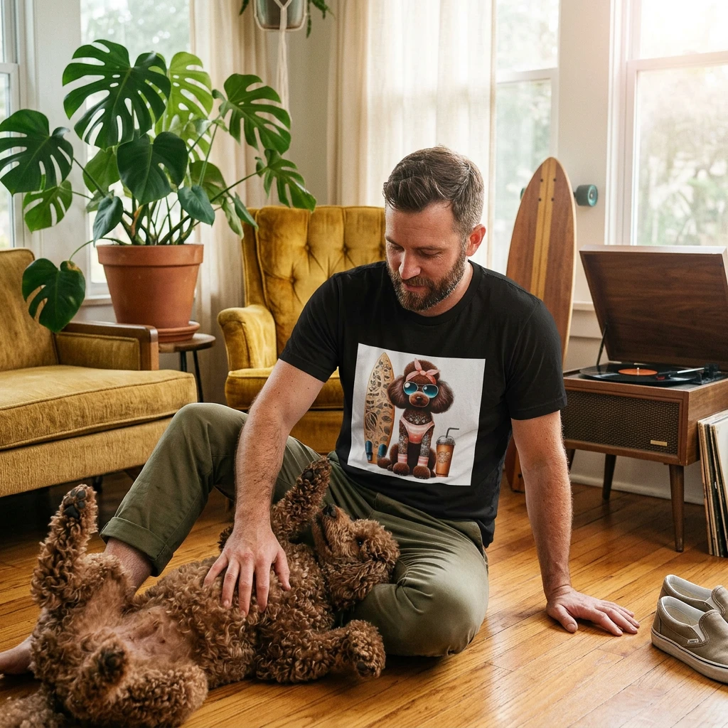 Poodle Sunny playful day shirt T-Shirt Printify