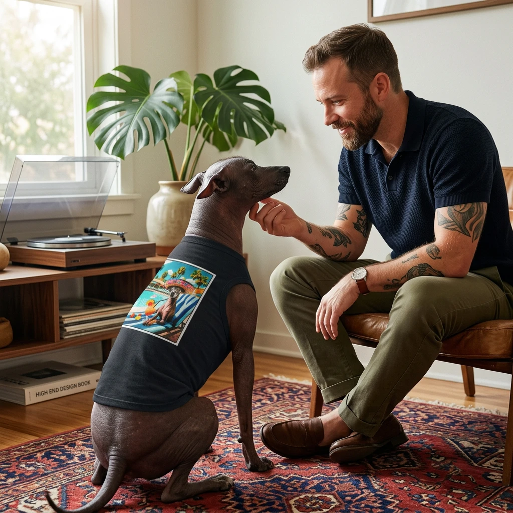 Pet Tank Top Mexican Hairless sipping margarita Pets Printify
