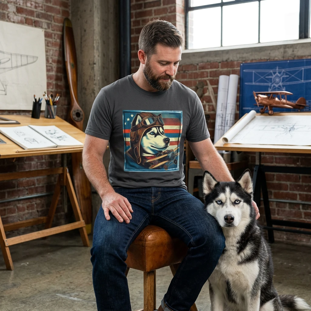 Husky ear hero shirt T-Shirt Printify