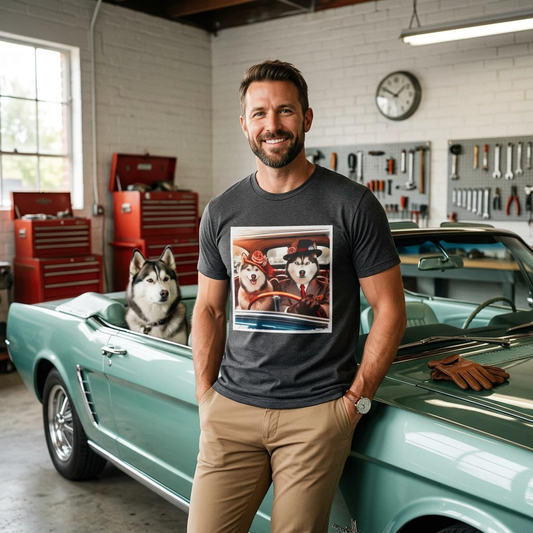 Husky married couple driving shirt T-Shirt Printify