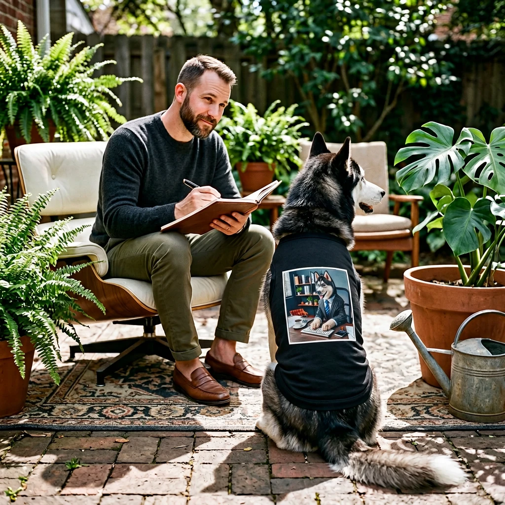 Pet Tank Top Husky working man Pets Printify