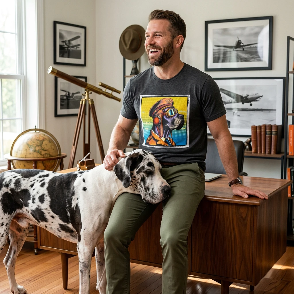 Great Dane airline pilot t shirt T-Shirt Printify