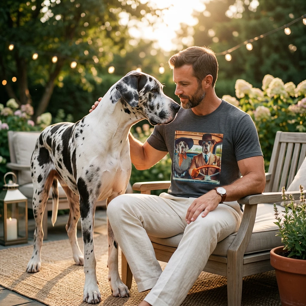 Great Dane old couple t shirt T-Shirt Printify
