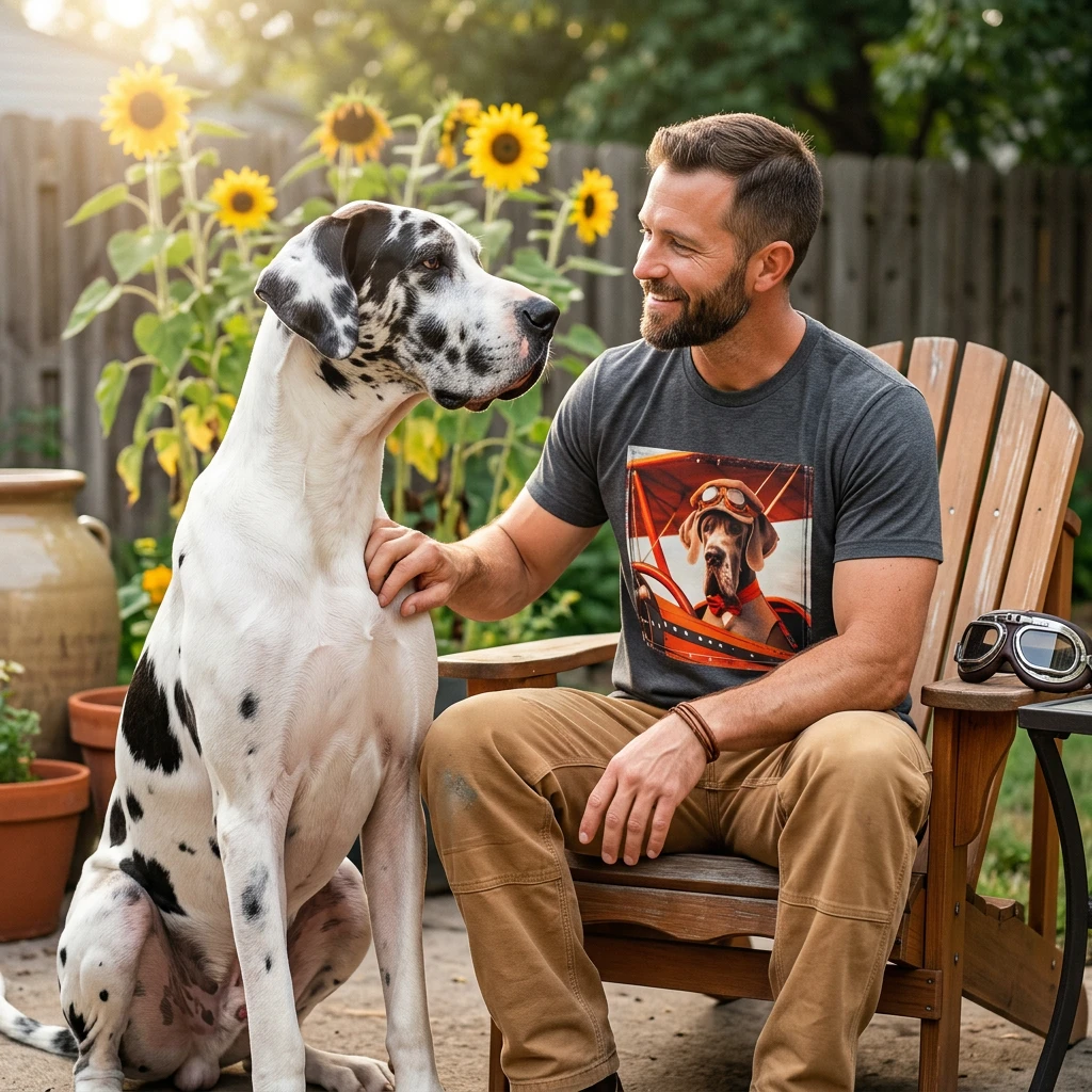 Great Dane pilot t shirt T-Shirt Printify