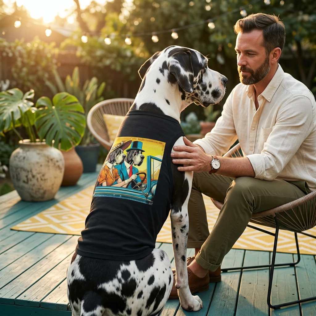 Pet Tank Top Great Dane cruising t shirt Pets Printify