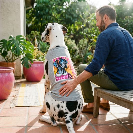 Pet Tank Top Great Dane pretty pink dress Pets Printify