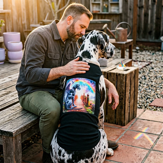 Pet Tank Top Great Dane rainbow bridge Pets Printify