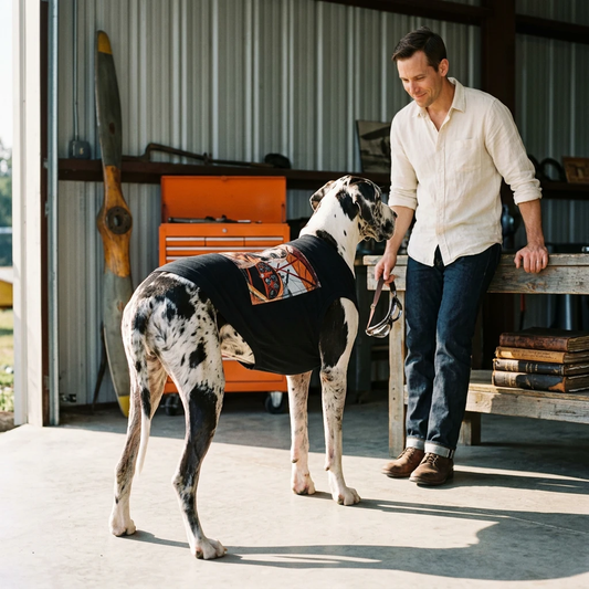 Pet Tank Top Great Dane 30s pilot Pets Printify