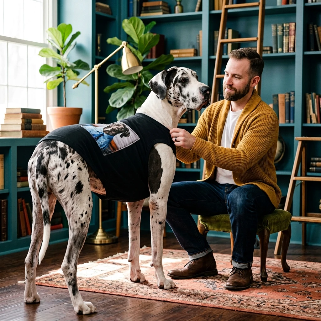 Pet Tank Top Great Dane suit wearing Pets Printify