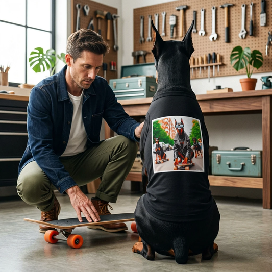 Doberman Pet Tank Top Skating Inspired Athletic Dog Shirt For Active Walks And Comfortable Outings Pets Printify