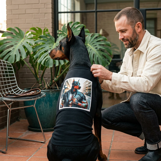 Doberman Tank Top For Dogs Tough Dude Style Athletic Pet Shirt Premium Dog Tee Breathable Comfort Fit Pets Printify
