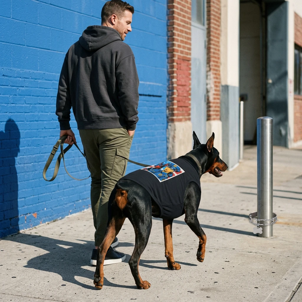 Police Sidekick Doberman Tank Top For Dogs Athletic Fit Breathable Easy Care Pet Shirt Pets Printify