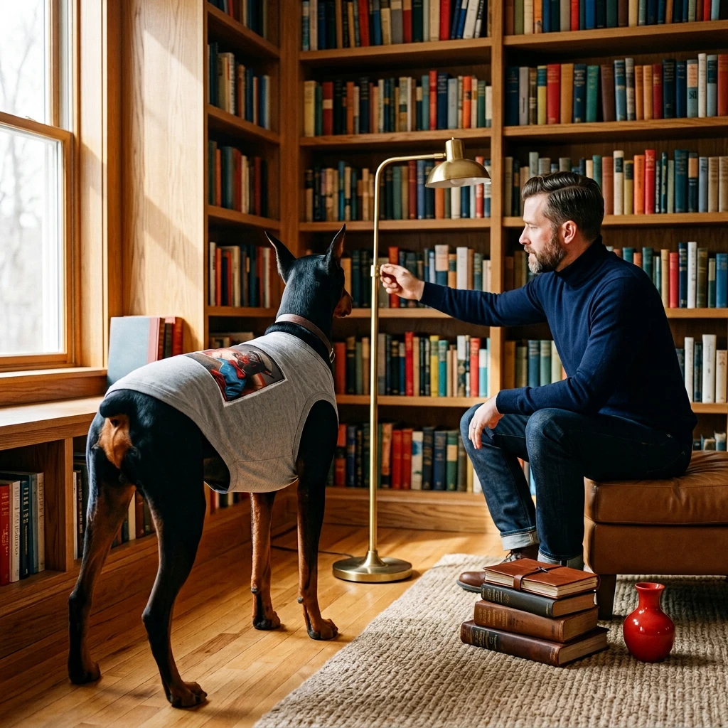 Doberman Tank Top For Dogs Smart Guy Pet Shirt Athletic Breathable Lightweight Design For Comfort And Style Pets Printify