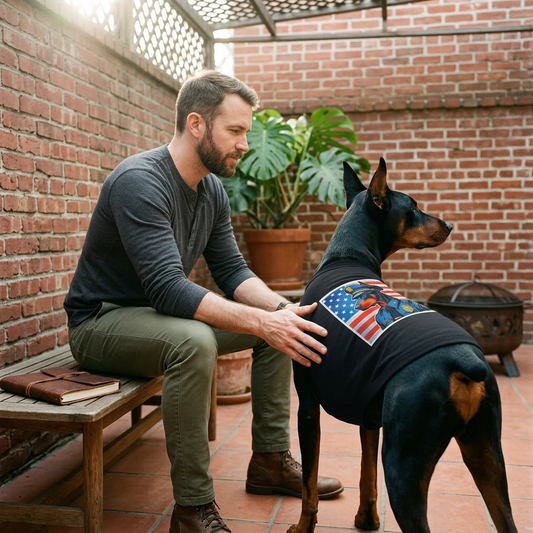 Doberman War Cop Pet Tank Top For Dogs Athletic Canine Shirt For Walks And Park Outings Pets Printify