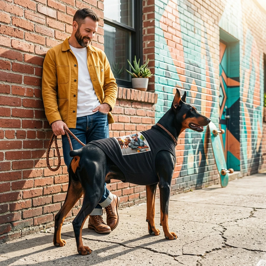 Pet Tank Top Doberman skateboard crew t shirt Pets Printify