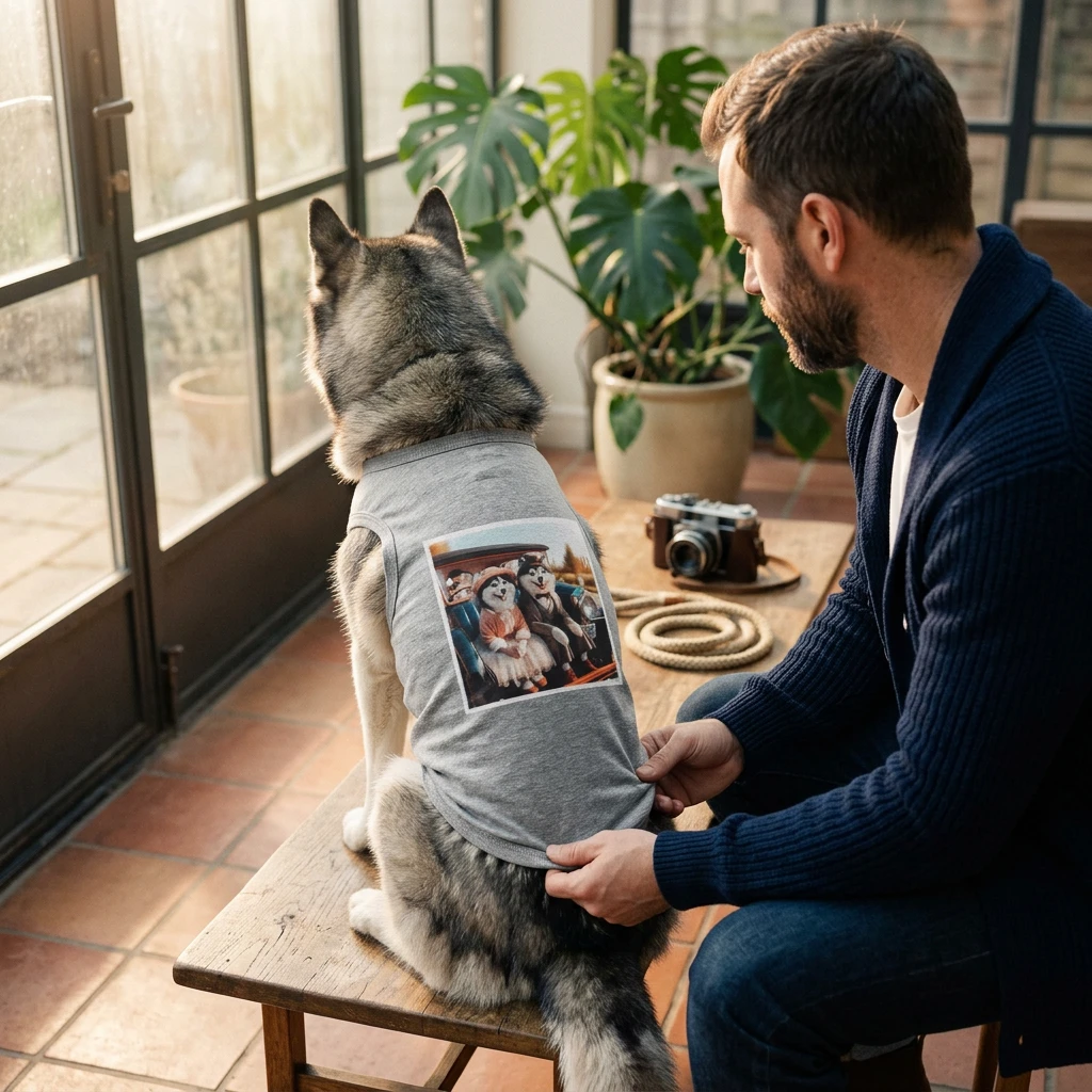 Pet Tank Top Husky couple in church Pets Printify