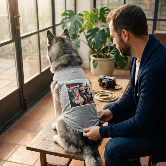Pet Tank Top Husky couple in church Pets Printify