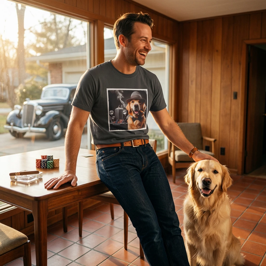 Golden Retriever cigars shirt T-Shirt Printify