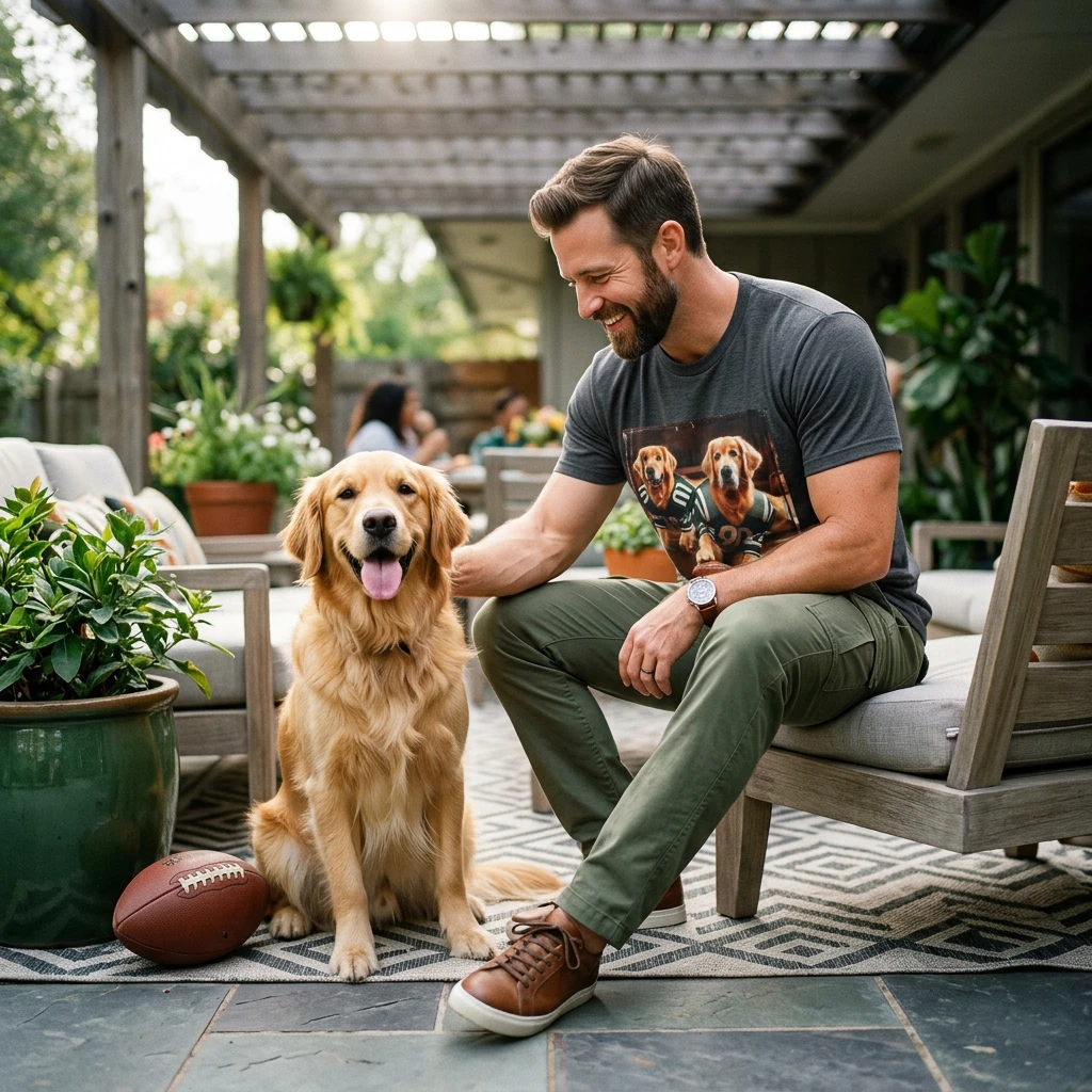 Golden Retriever sports fun shirt T-Shirt Printify