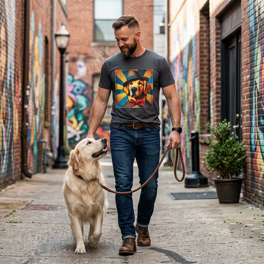 Golden Retriever handsome boy shirt T-Shirt Printify